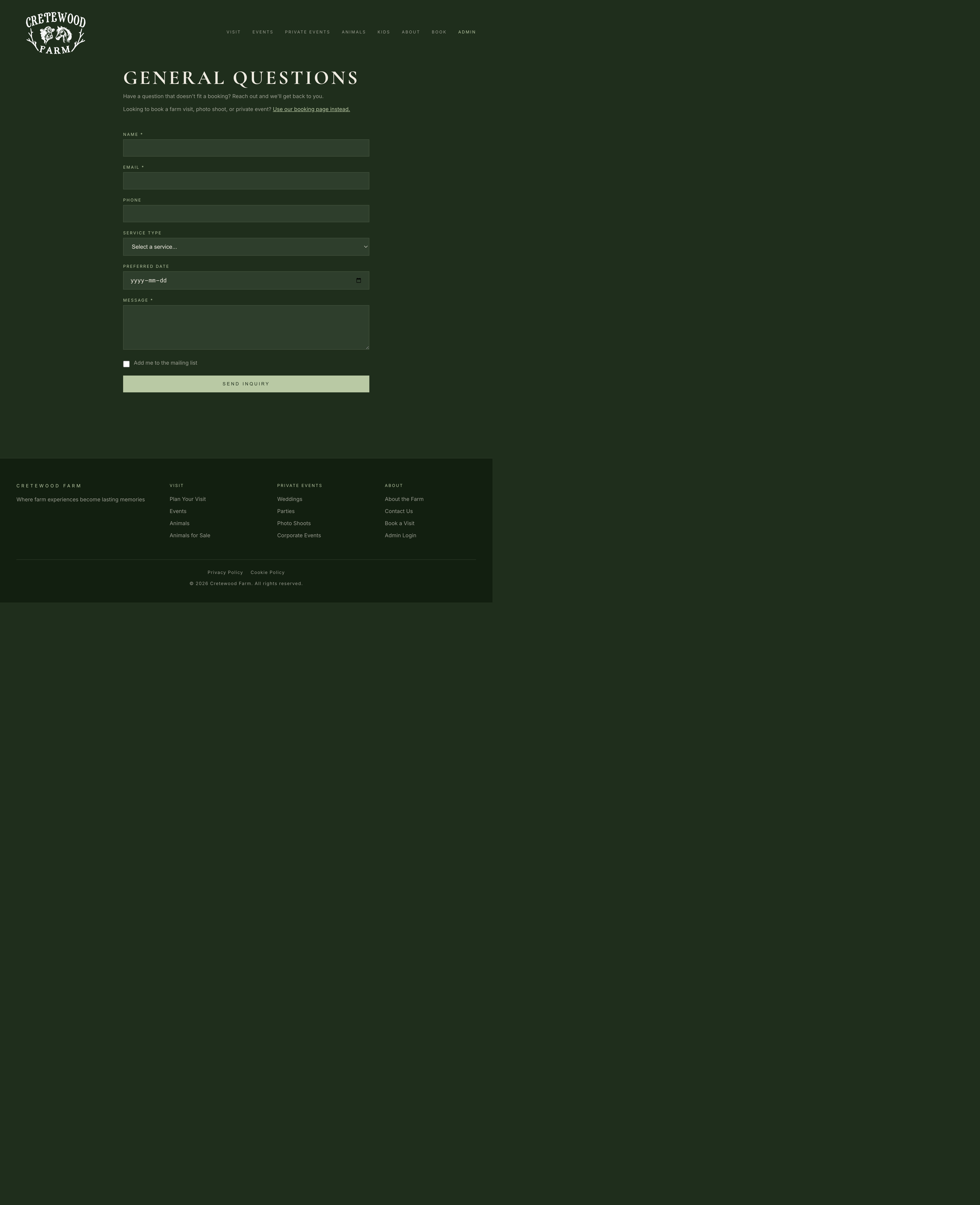 Cretewood contact page