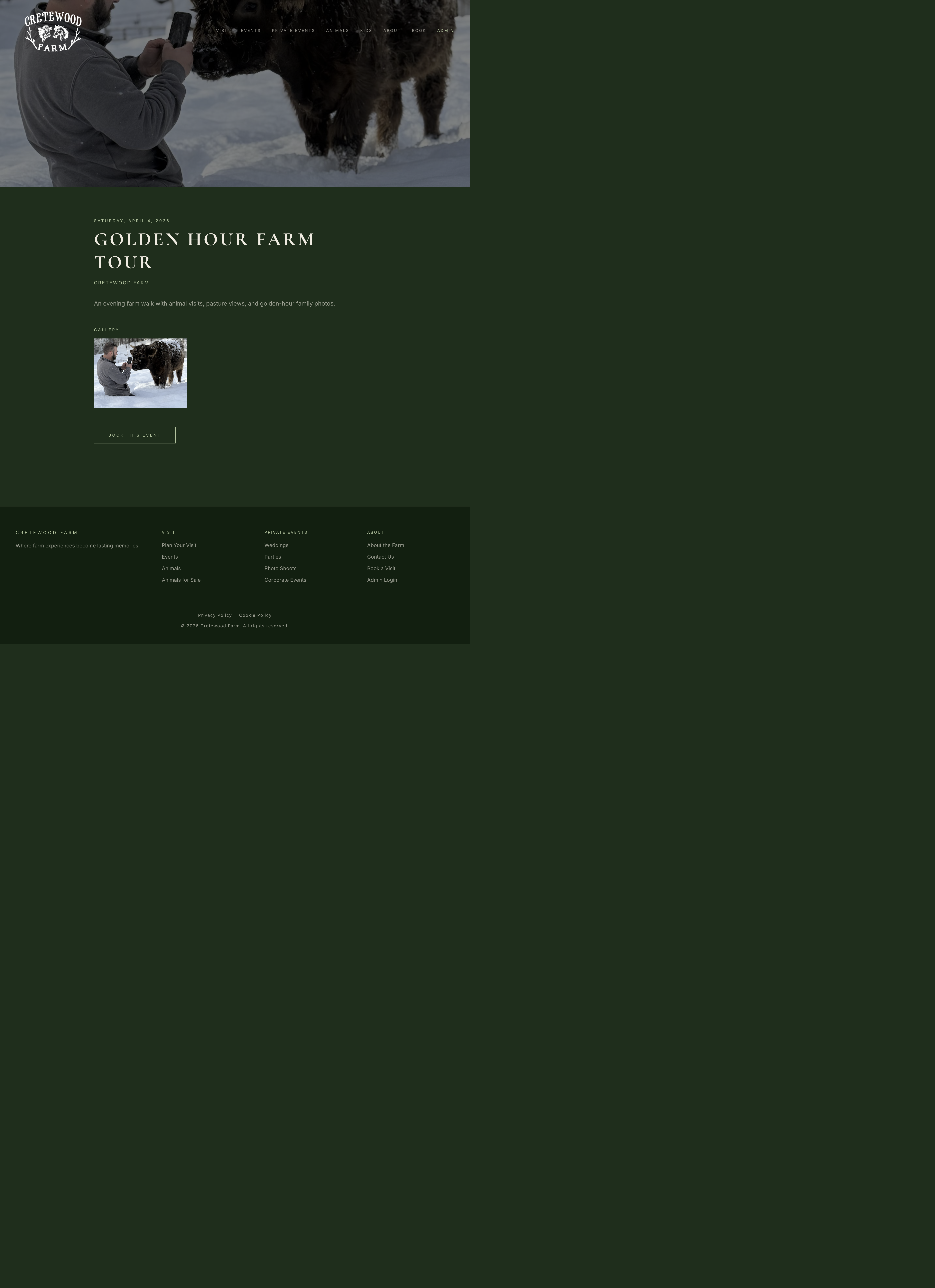 Cretewood event detail page